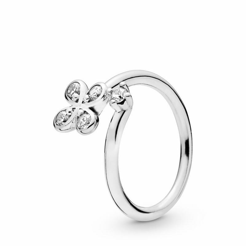 Anillos Apilables Pandora Four-petal Flowers Twisted Argint (jgWu5Q4U)